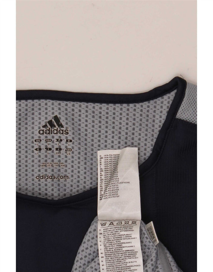 Adidas Mens Climacool Vest Top Large Navy Blue Colourblock Polyester