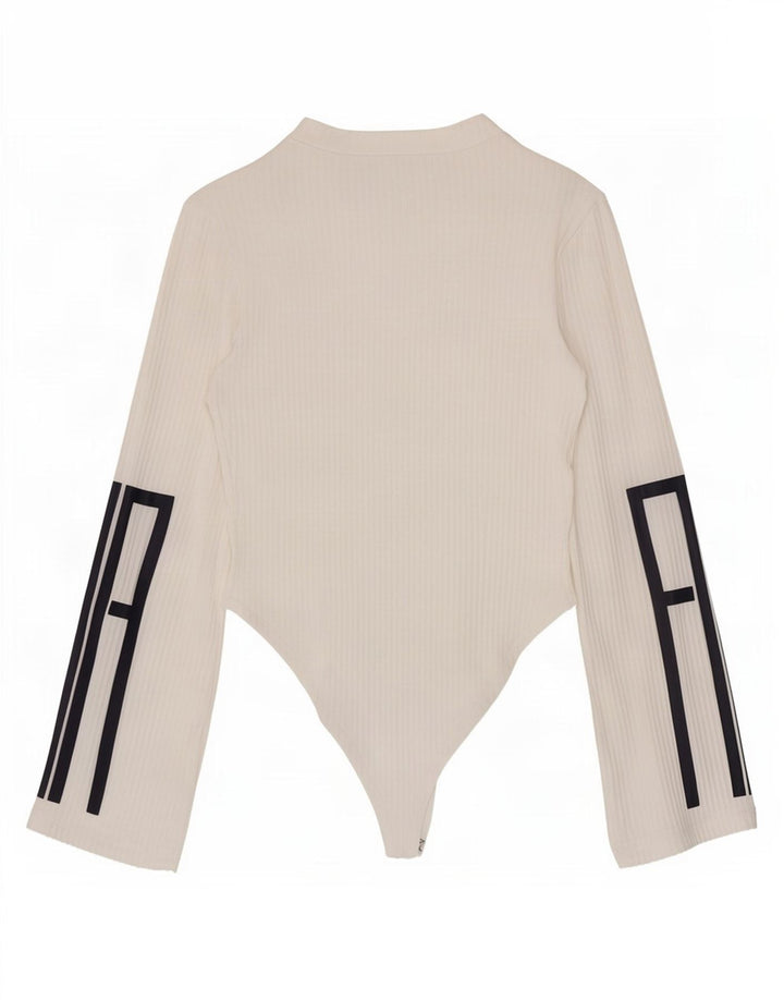 Fila Womens Graphic Long Sleeve Bodysuit UK 4 XS White
