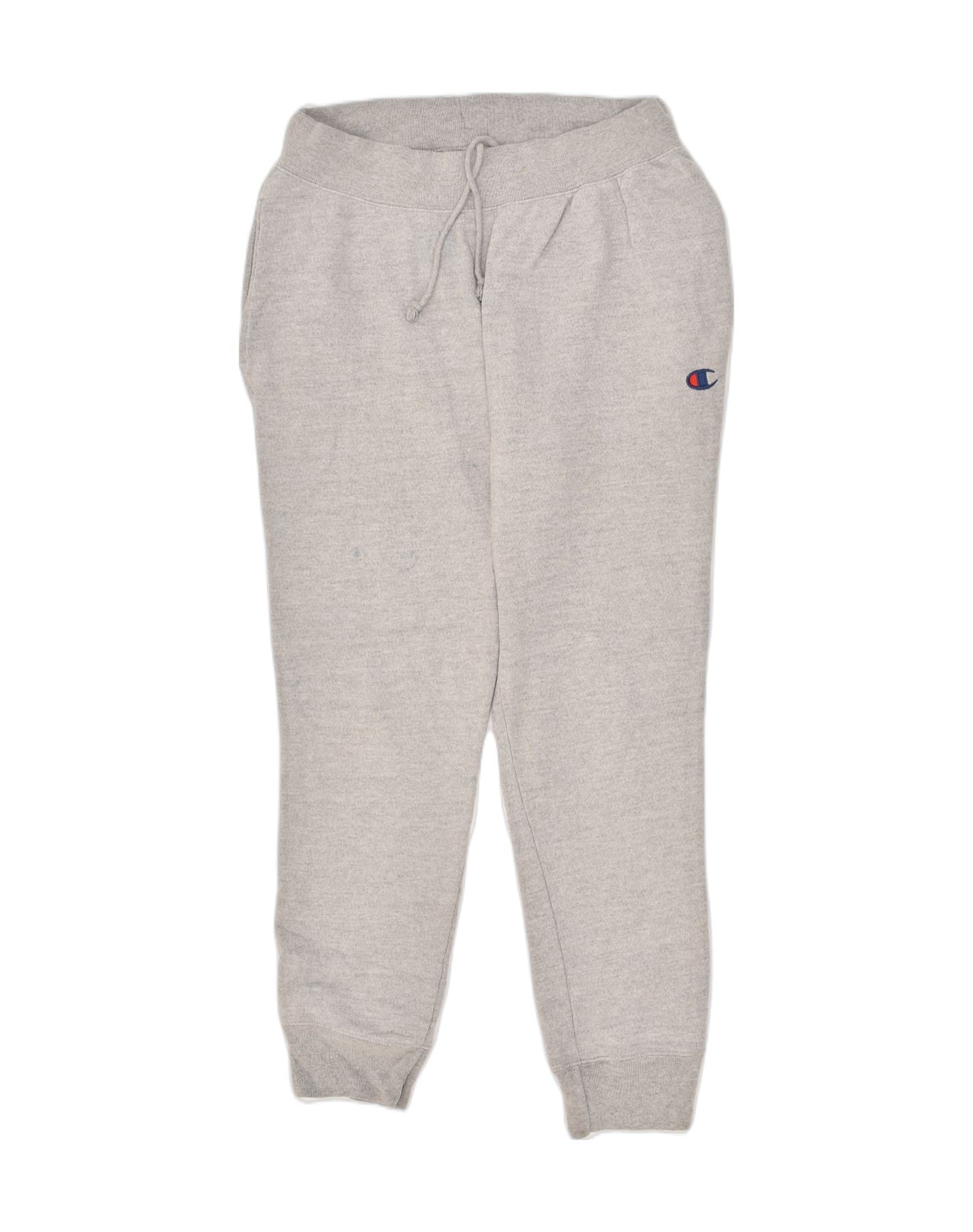 CHAMPION Mens Tracksuit Trousers Joggers Large Grey Cotton