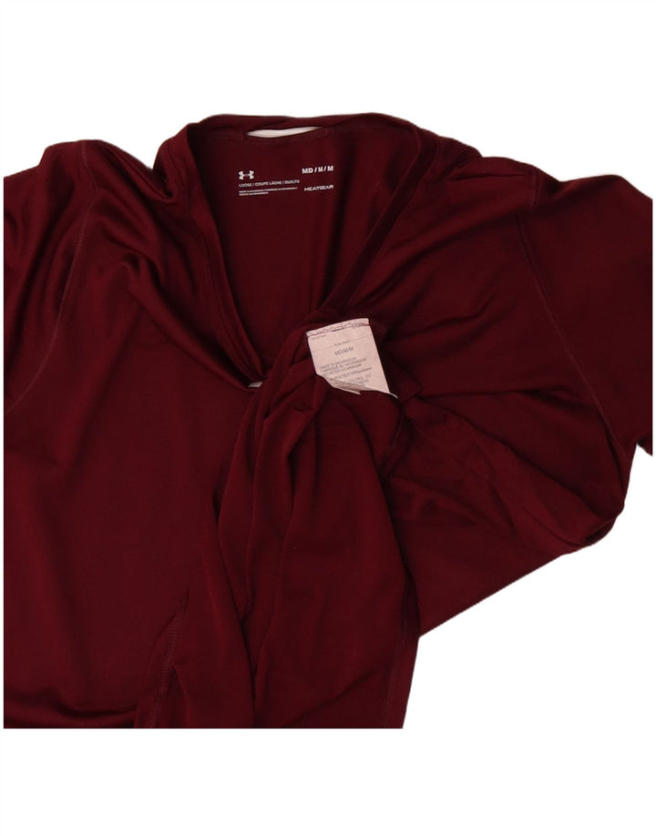 Under Armour Womens T-Shirt Top UK 12 Medium Red Polyester Sports