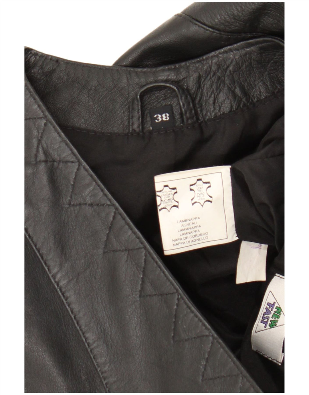 New Fast Womens Leather Gilet EU 38 Medium Black Leather