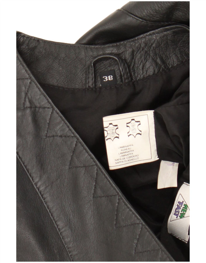 New Fast Womens Leather Gilet EU 38 Medium Black Leather