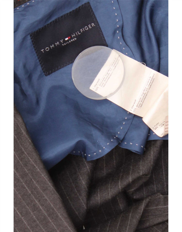 Tommy Hilfiger Mens 2 Button Blazer Jacket IT 56 3XL Grey Pinstripe
