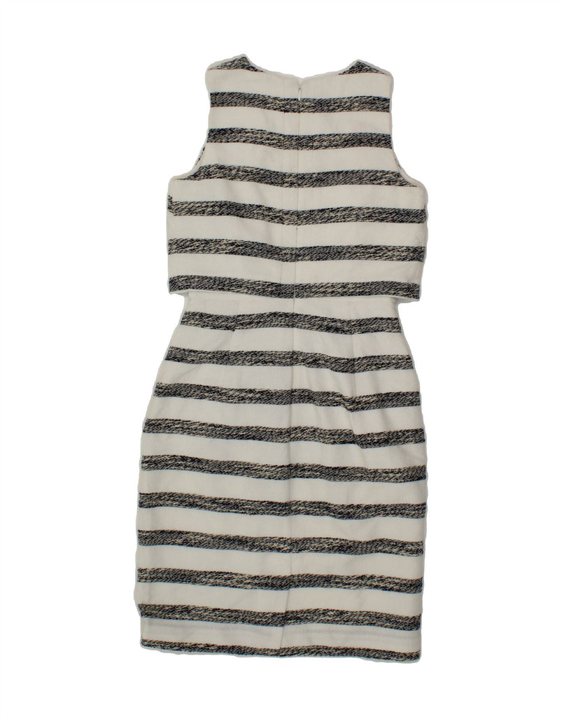J. CREW Womens Sleeveless Sheath Dress US 00 2XS White Striped Polyester Vintage J. Crew and Second-Hand J. Crew from Messina Hembry 