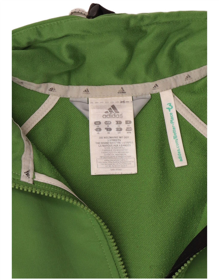 Adidas Womens Climalite Tracksuit Top Jacket UK 14 Medium Green Polyester
