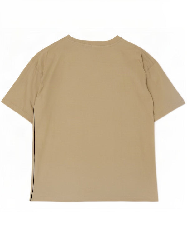 Reebok Mens Graphic T-Shirt Top Medium Beige Cotton