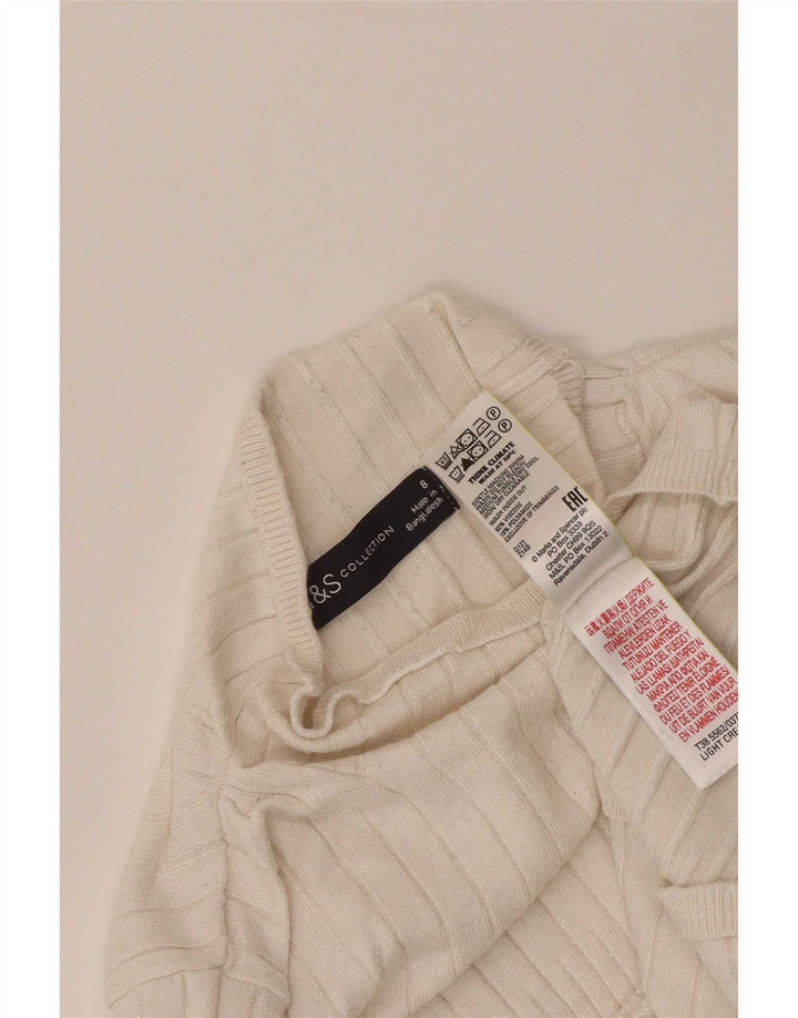 Marks & Spencer Womens Crop Roll Neck Jumper Sweater UK 8 Small Grey