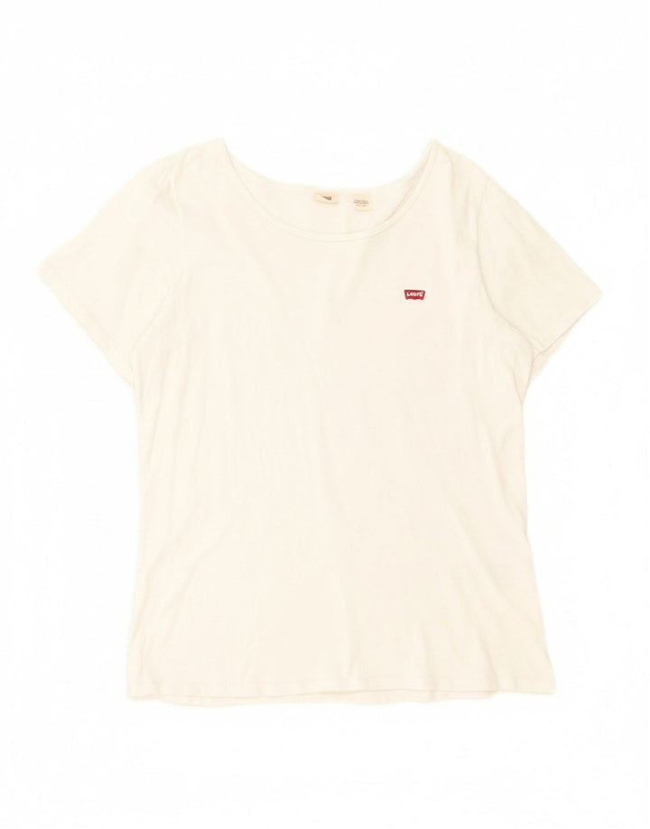 LEVI'S Womens T-Shirt Top UK 20 2XL Off White Cotton Vintage Levi's and Second-Hand Levi's from Messina Hembry 