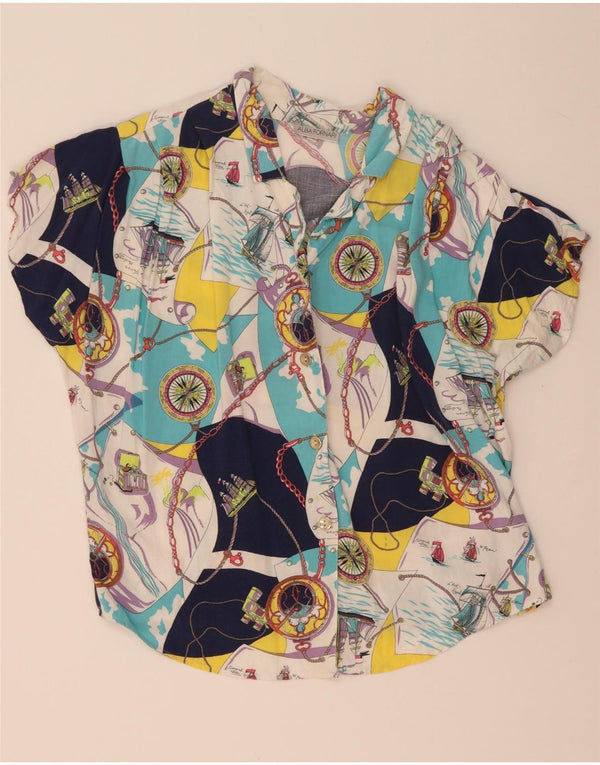 Alba Fornari Womens Abstract Pattern Shirt Blouse UK 14 Large Multicoloured