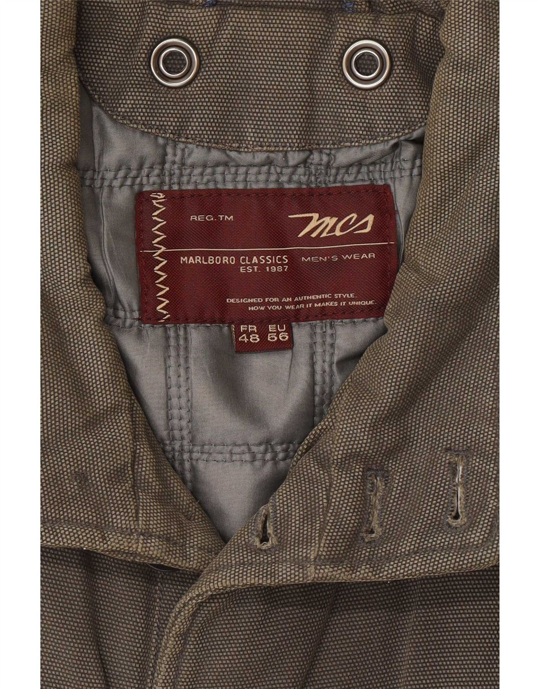 Marlboro Classics Mens Utility Jacket EU 56 3XL Grey Cotton