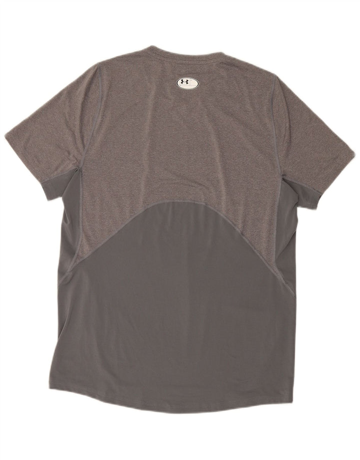 Under Armour Mens Fitted T-Shirt Top Large Grey Flecked