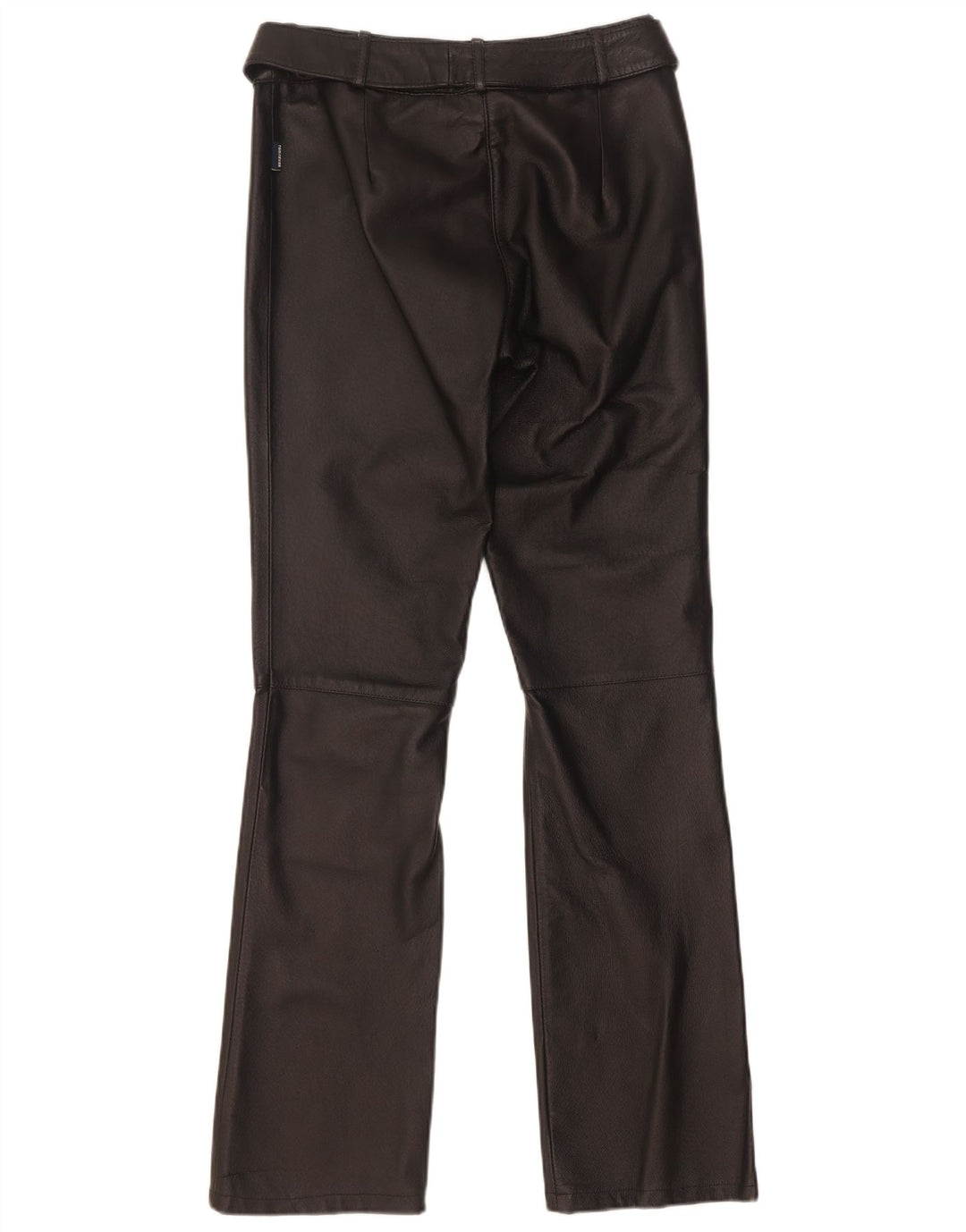 Tom Tailor Womens Bootcut Leather Trousers EU 34 XS W28 L32 Black Leather