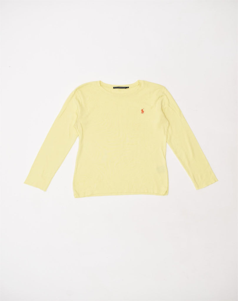 RALPH LAUREN Womens Top Long Sleeve UK 16 large Yellow Cotton | Vintage | Thrift | Second-Hand | Used Clothing | Messina Hembry 