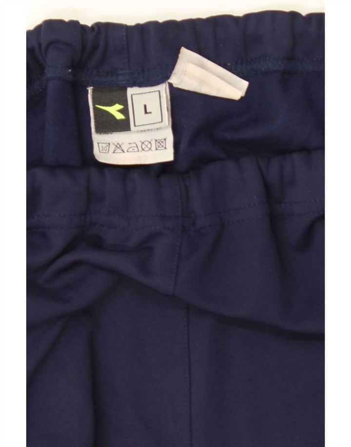 Diadora Mens Tracksuit Trousers Joggers Large Navy Blue Polyester