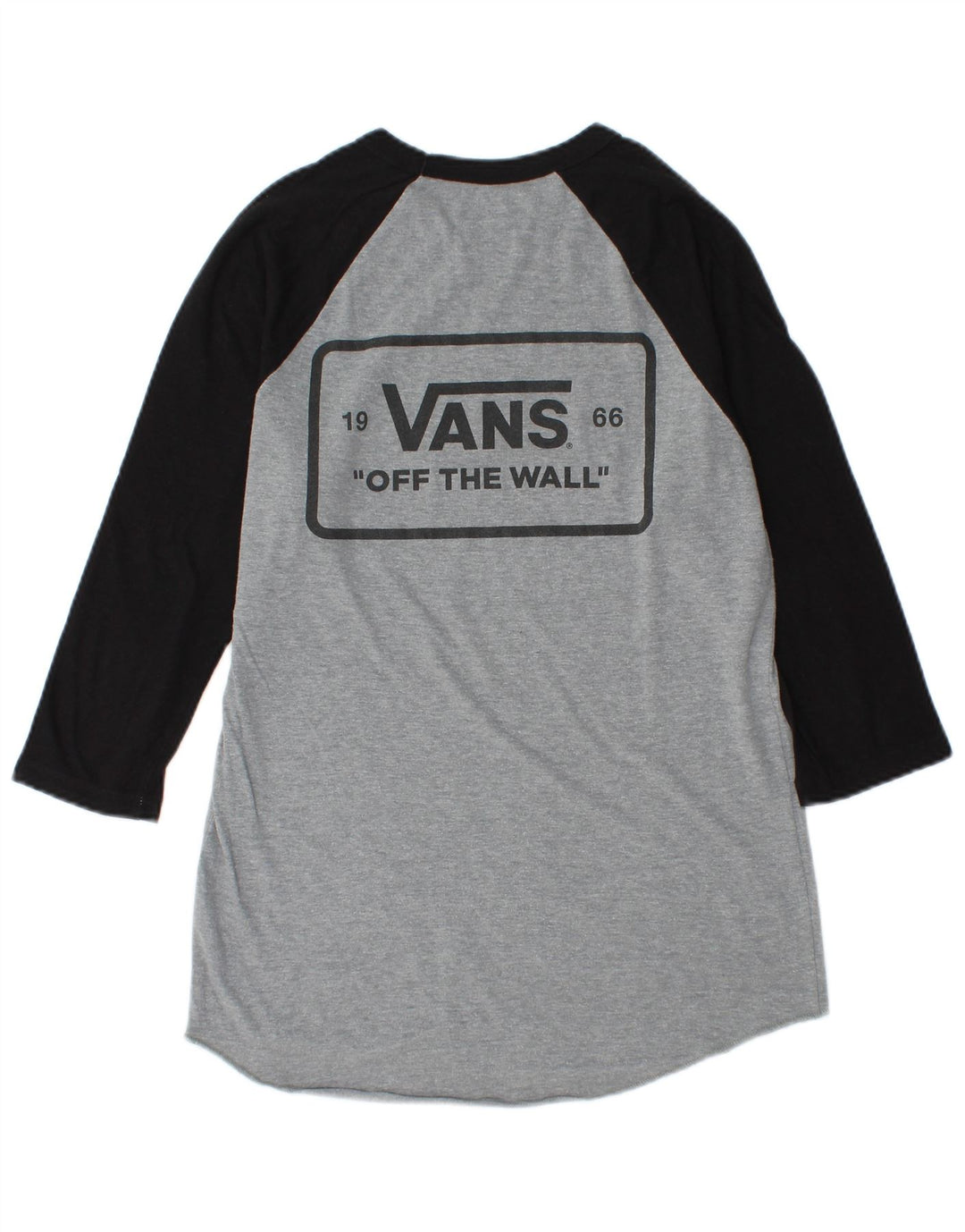 Vans Mens Graphic Top 3/4 Sleeve Small Grey Cotton