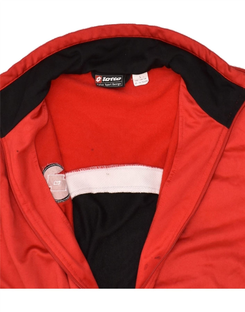 LOTTO Boys Tracksuit Top Jacket 13-14 Years Large  Red Colourblock | Vintage Lotto | Thrift | Second-Hand Lotto | Used Clothing | Messina Hembry 