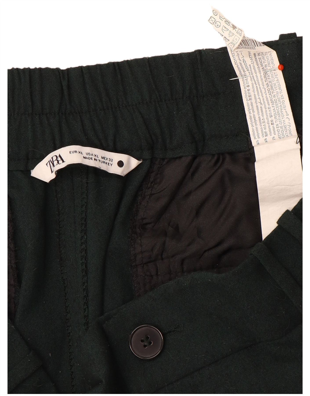 Zara Womens Pegged Cropped Trousers XL W36 L26 Green Polyester
