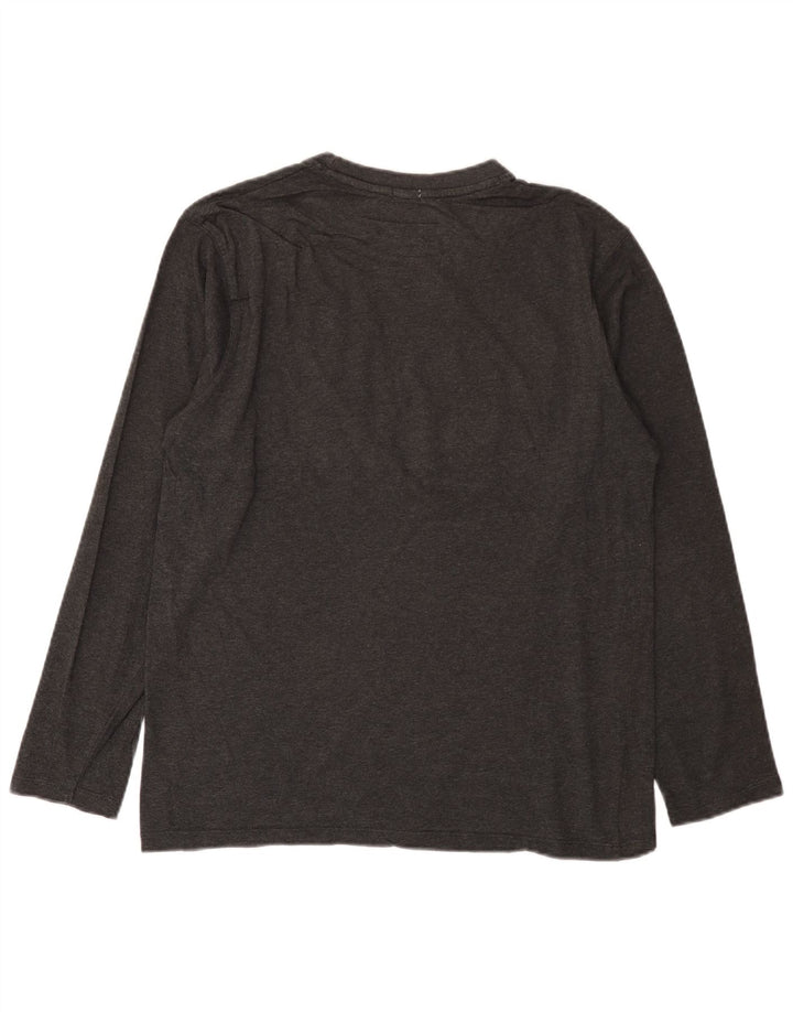 Russell Athletic Mens Graphic Top Long Sleeve Large Grey Cotton