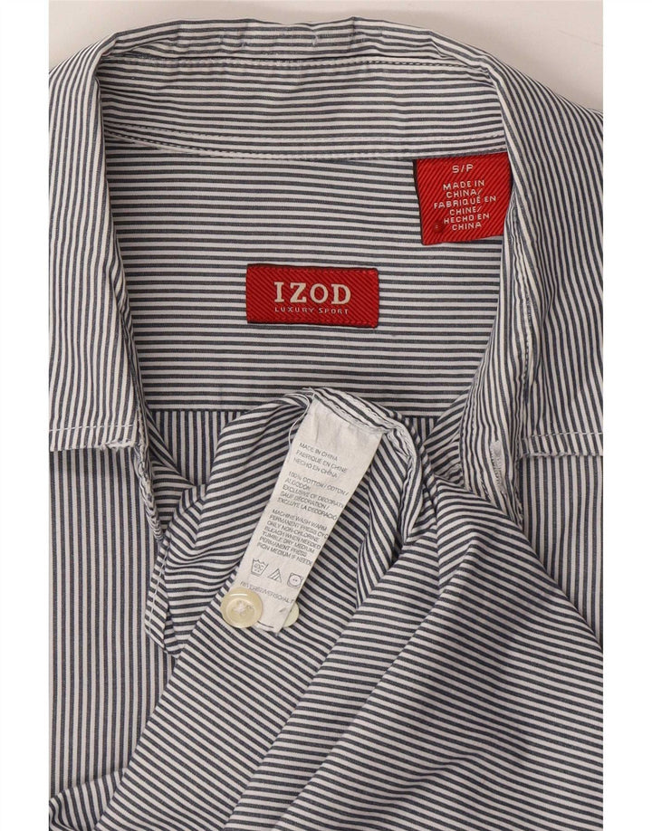 Izod Mens Shirt Small Blue Pinstripe Cotton