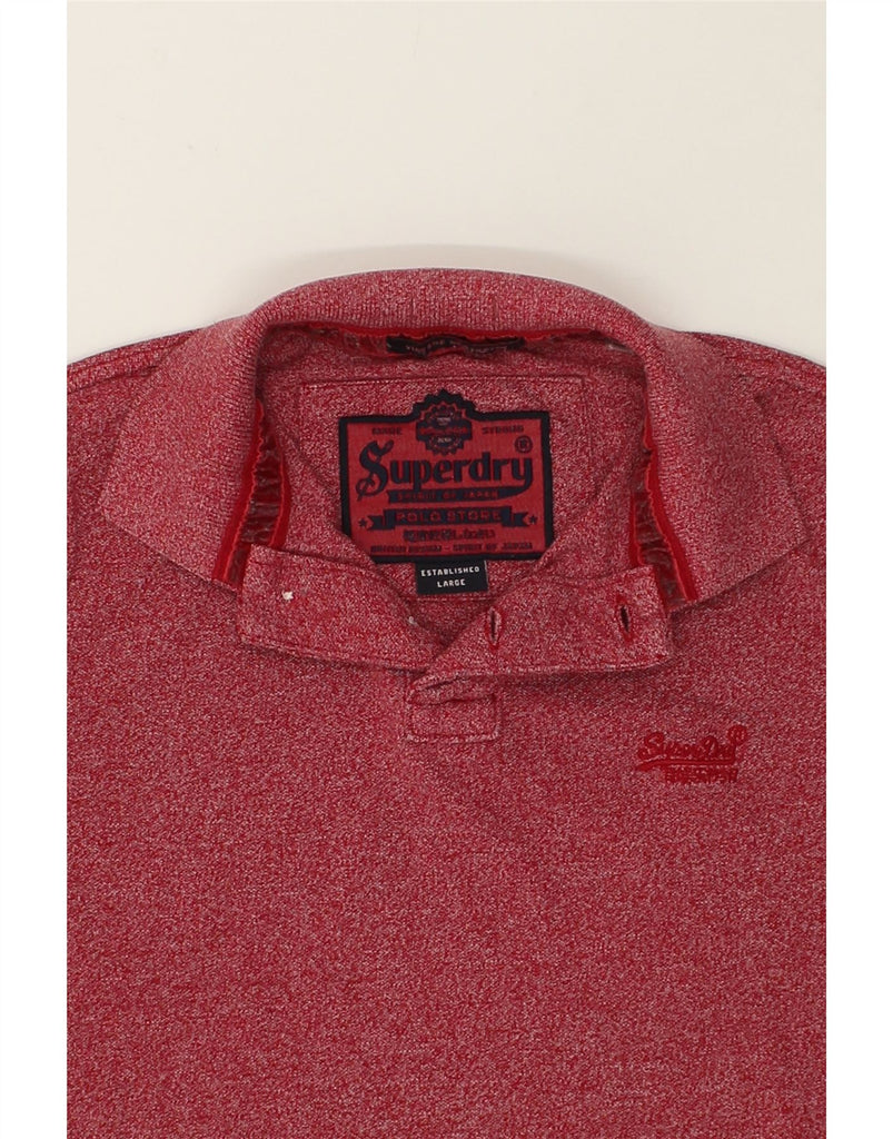 SUPERDRY Mens Slim Polo Shirt Large Red Polyester | Vintage Superdry | Thrift | Second-Hand Superdry | Used Clothing | Messina Hembry 