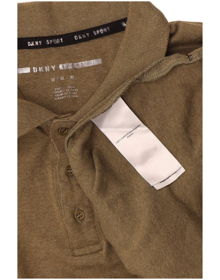 Dkny Mens Polo Shirt Medium Khaki Cotton