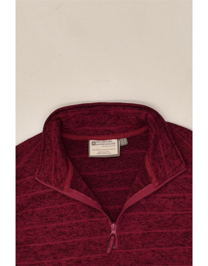 MOUNTAIN WAREHOUSE Womens Zip Neck Sweatshirt Jumper UK 16 Large Burgundy | Vintage Mountain Warehouse | Thrift | Second-Hand Mountain Warehouse | Used Clothing | Messina Hembry 
