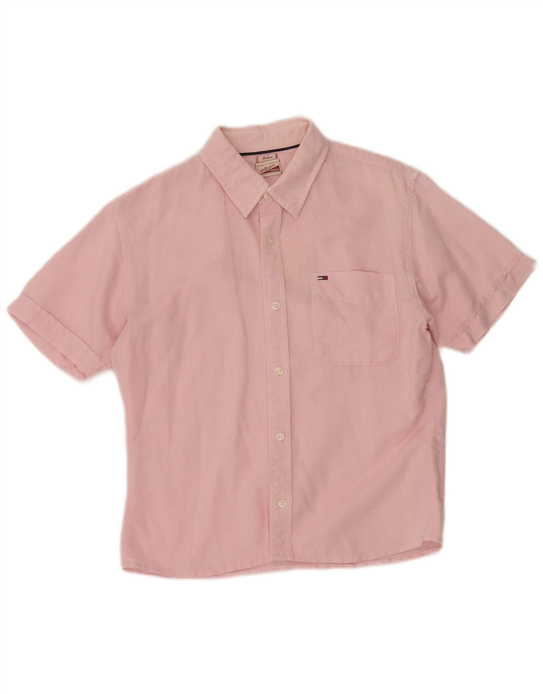Tommy Hilfiger Mens Short Sleeve Shirt Medium Pink