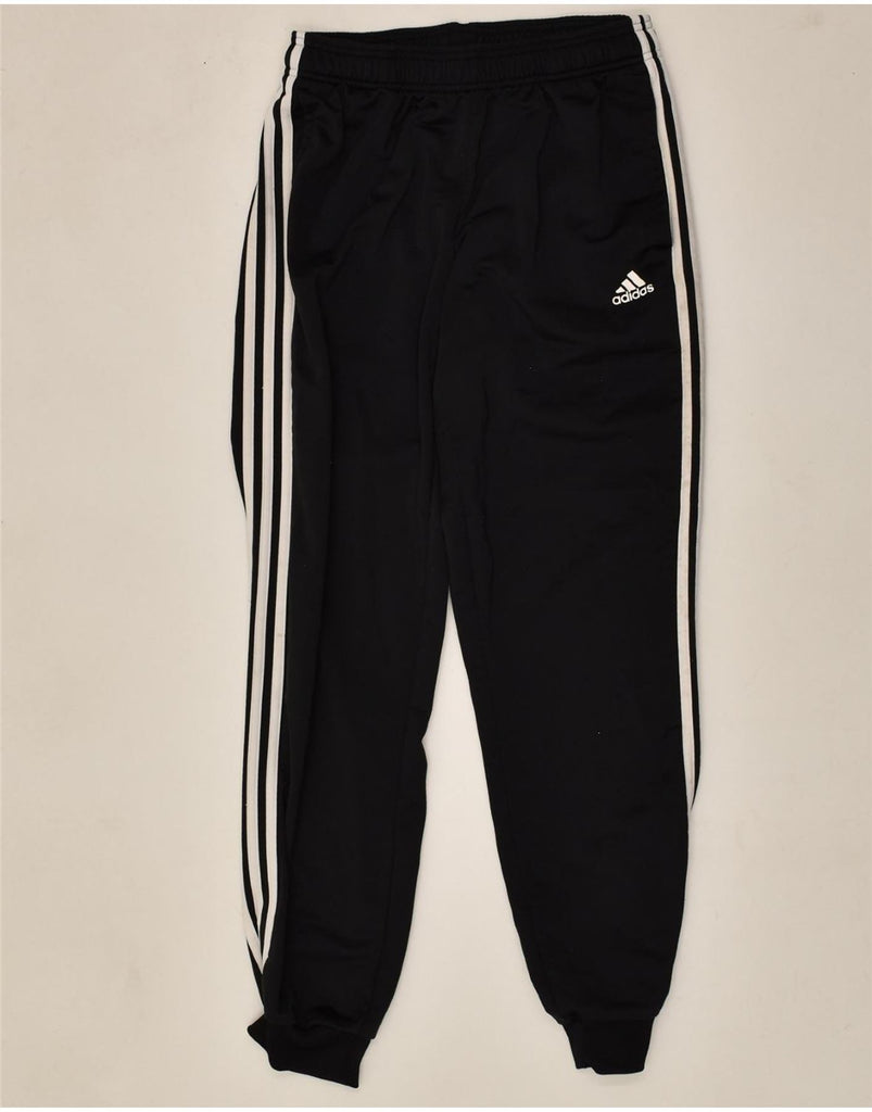 ADIDAS Womens Tracksuit Trousers Joggers UK 12 Medium Black Polyester | Vintage Adidas | Thrift | Second-Hand Adidas | Used Clothing | Messina Hembry 