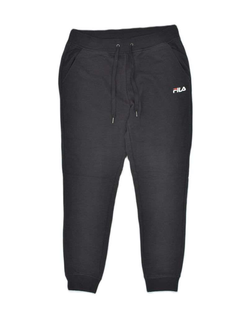 FILA Mens Tracksuit Trousers Joggers Medium Black Cotton | Vintage Fila | Thrift | Second-Hand Fila | Used Clothing | Messina Hembry 