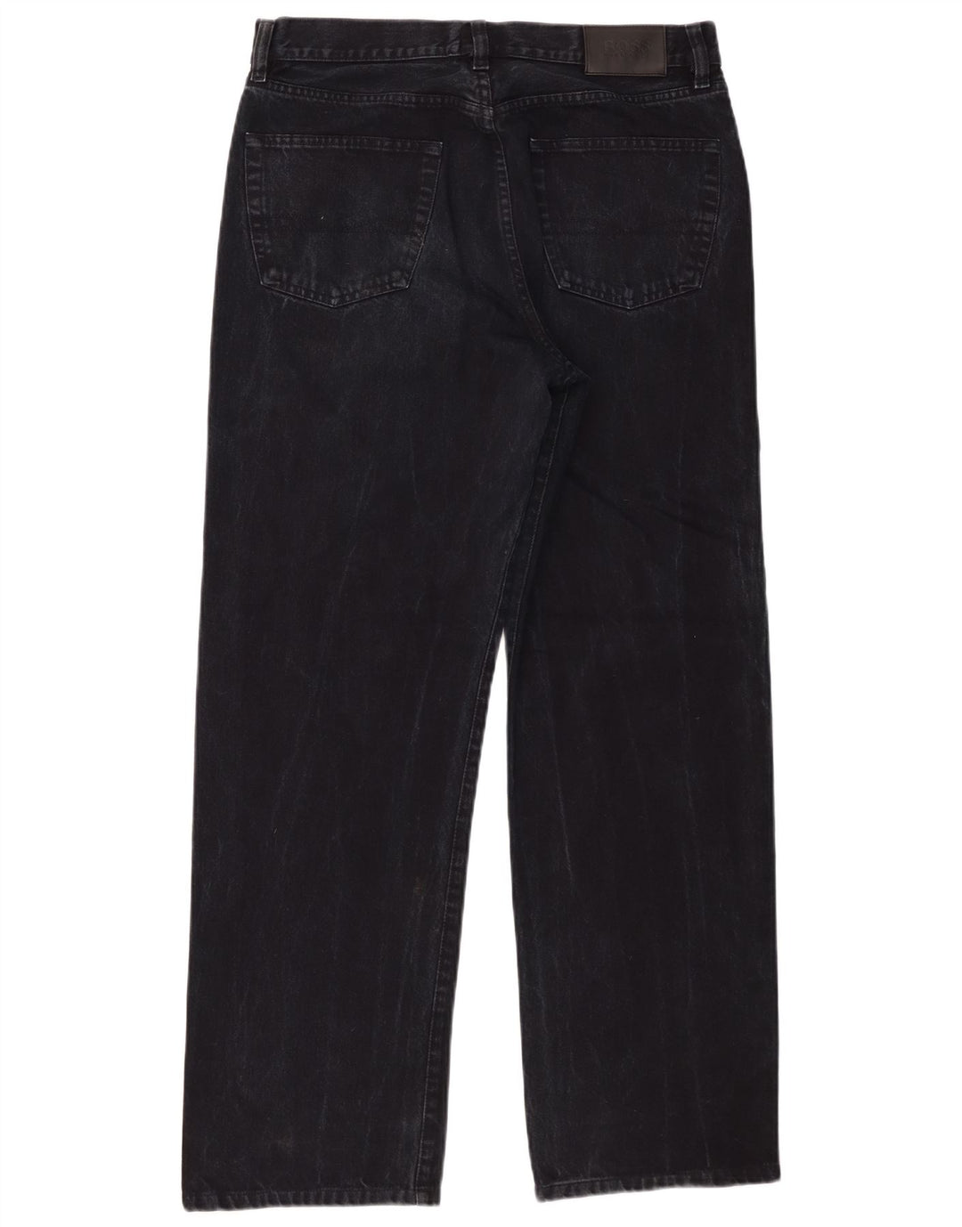Hugo Boss Mens Straight Jeans W34 L30 Black Cotton