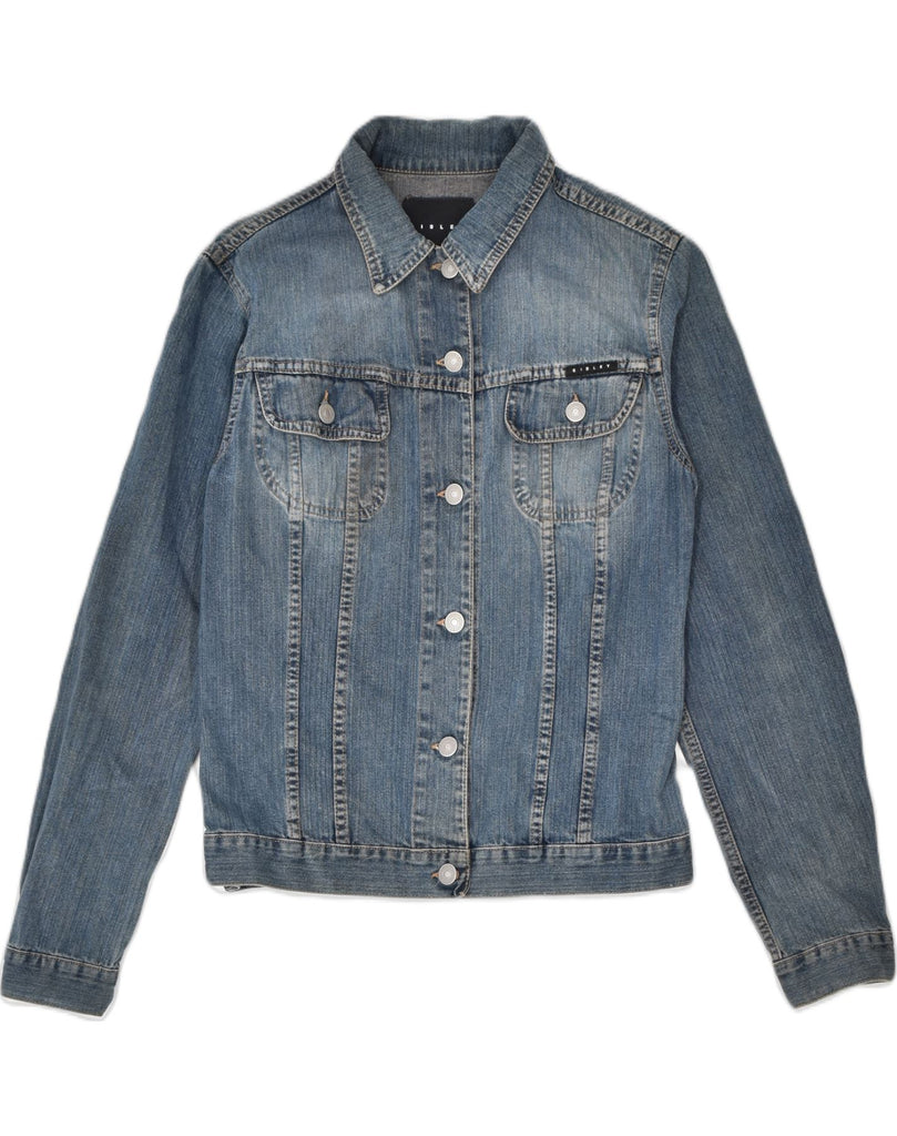 SISLEY Womens Denim Jacket UK 12 Medium Blue Cotton | Vintage | Thrift | Second-Hand | Used Clothing | Messina Hembry 