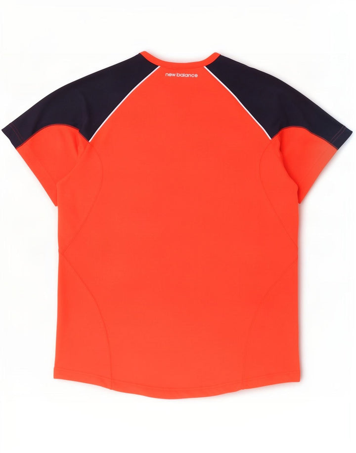 New Balance Mens T-Shirt Top XL Red Colourblock Polyester