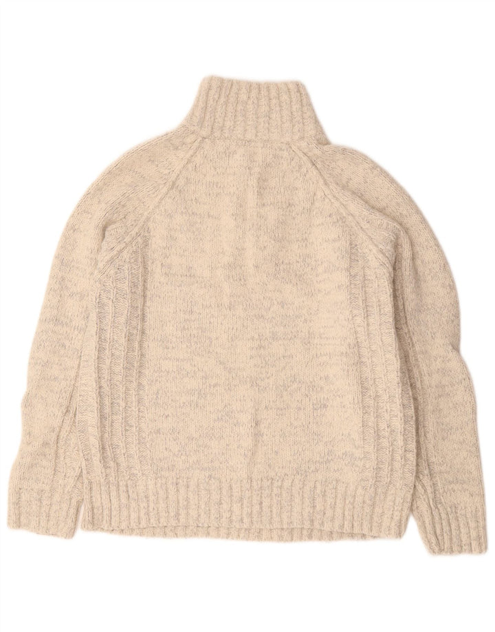 Marks & Spencer Mens Blue Harbour Zip Neck Jumper Sweater Medium Beige