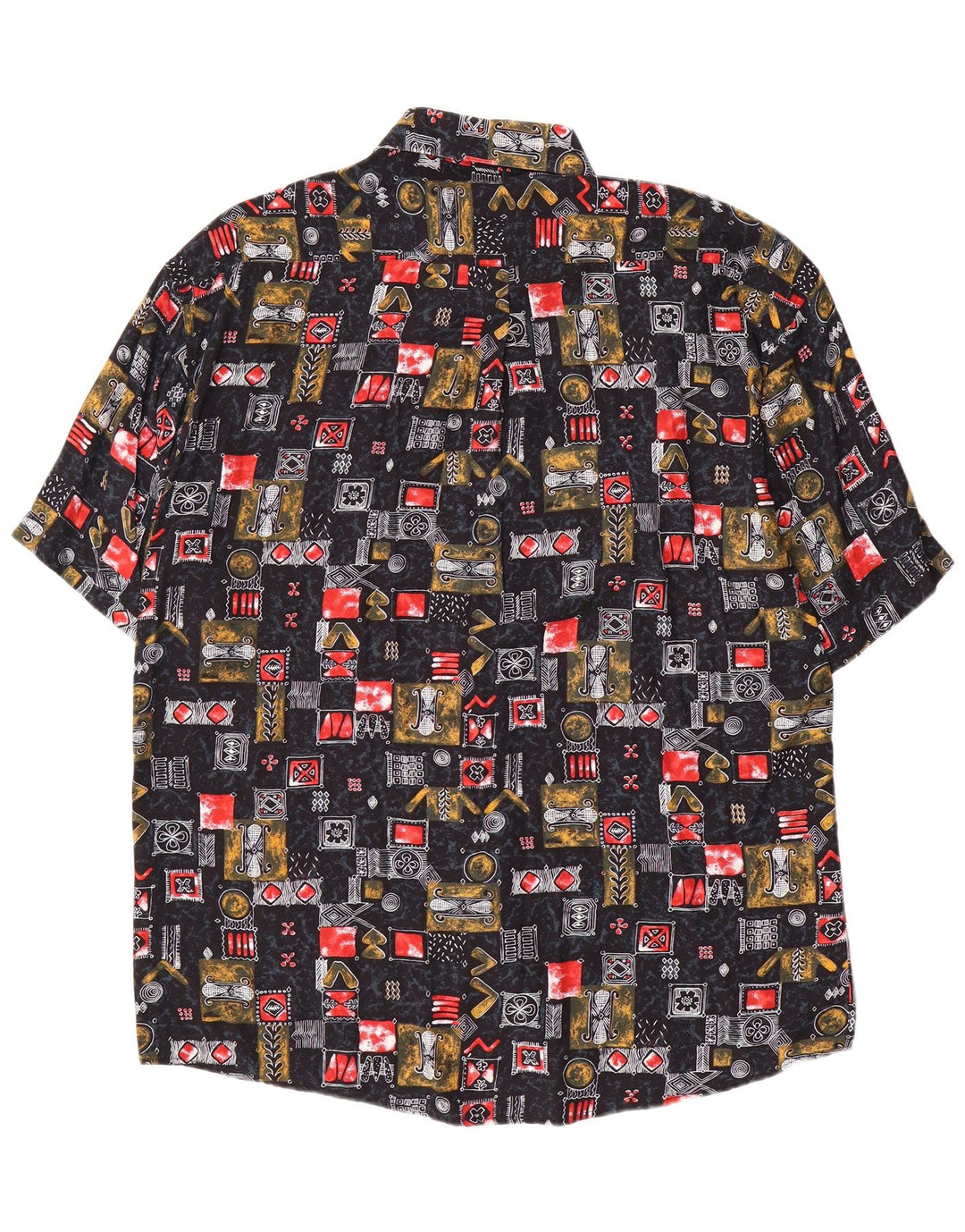 Tipo' S Mens Short Sleeve Shirt XL Black Patchwork Viscose