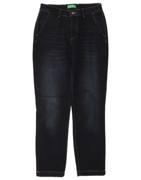 Benetton Womens Slim Jeans UK 6 XS W24 L26 Navy Blue Cotton
