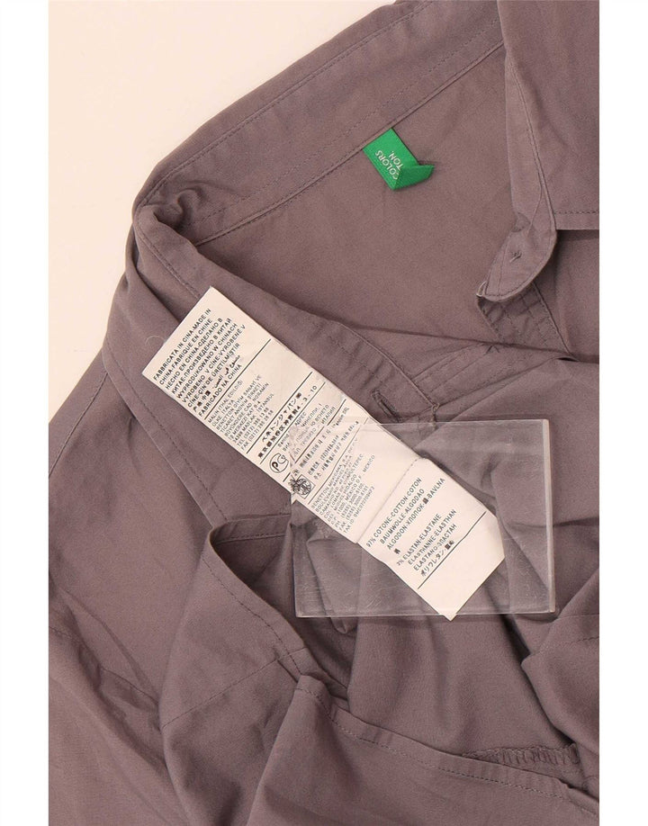 Benetton Womens Pullover Shirt UK 10 Small Grey Cotton