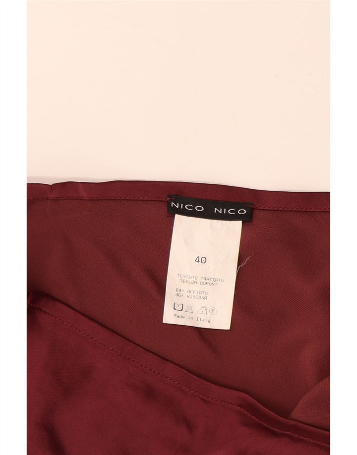 NICO NICO Womens A-Line Skirt IT 40 Small W28  Burgundy Acetate