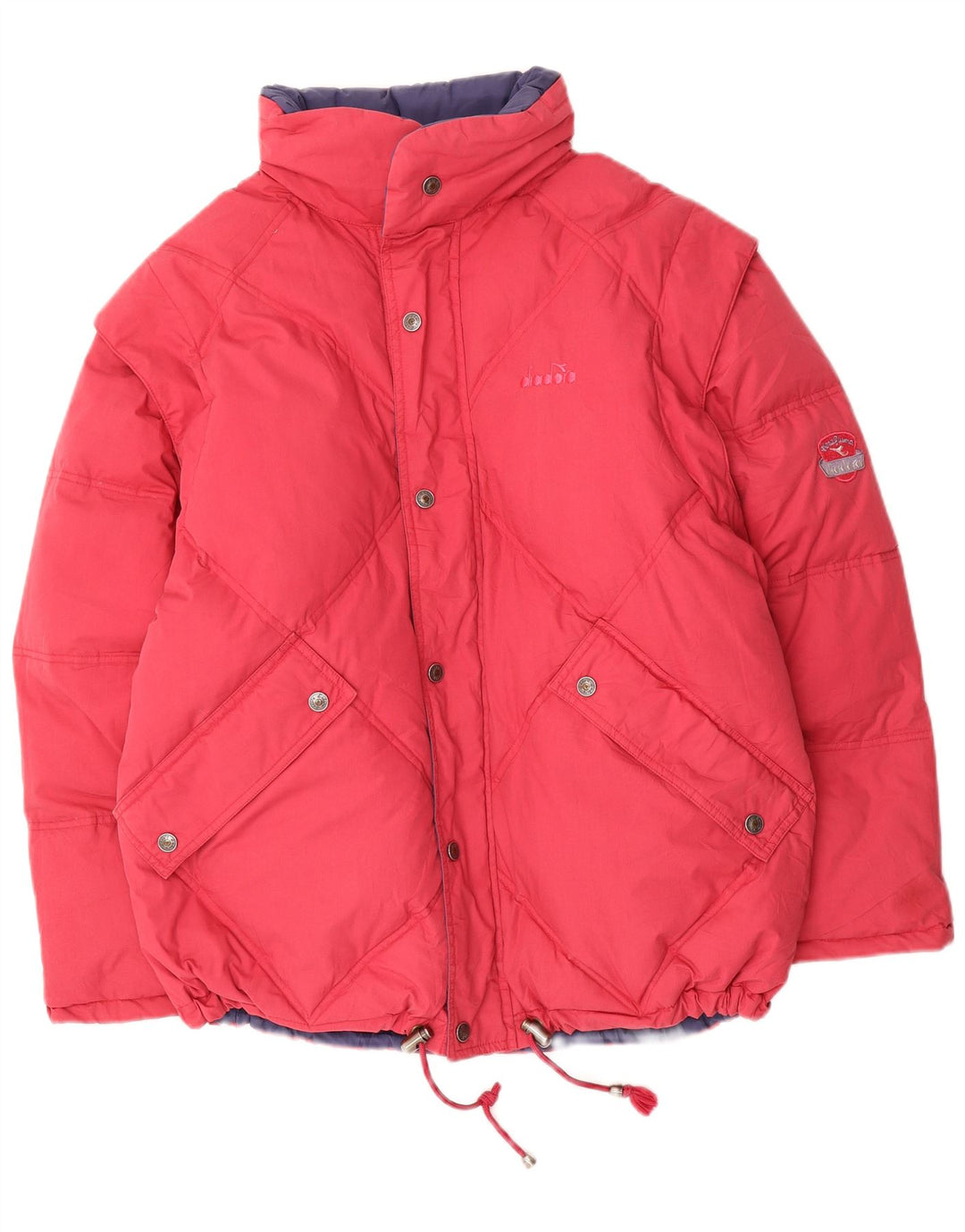 Diadora Mens Reversible Padded Jacket UK 36 Small Red Polyester