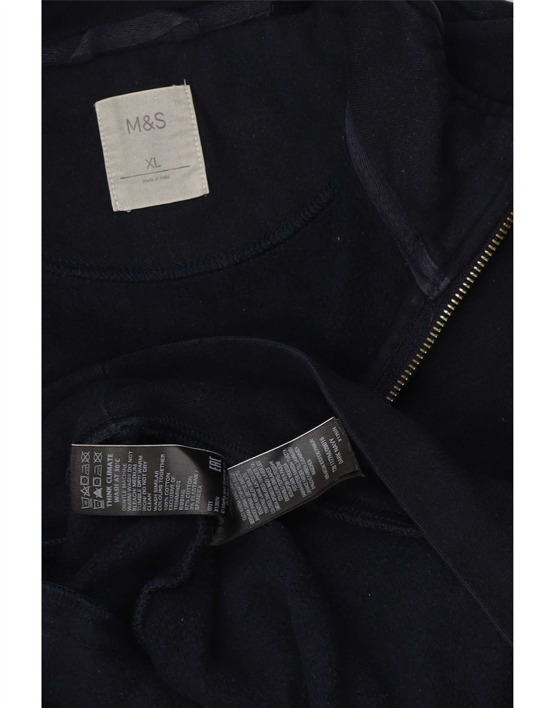 Marks & Spencer Mens Tracksuit Top Jacket XL Navy Blue Cotton