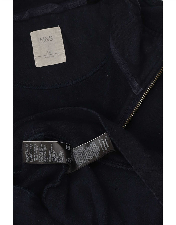 Marks & Spencer Mens Tracksuit Top Jacket XL Navy Blue Cotton