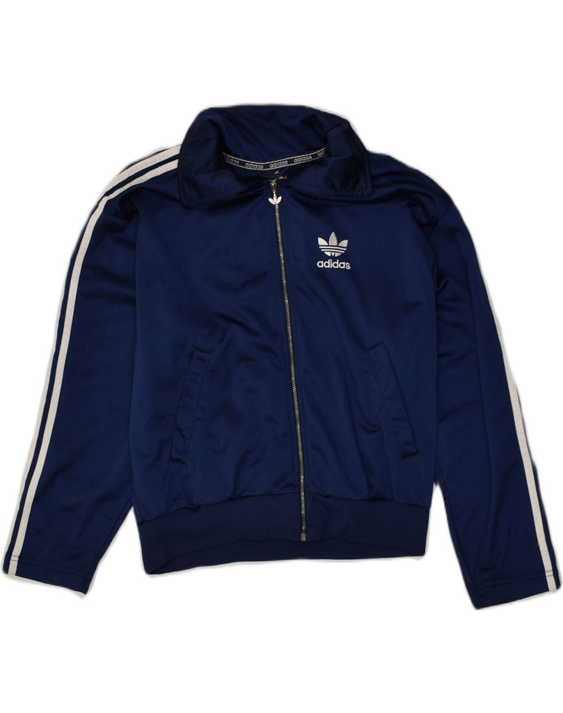 ADIDAS Boys Tracksuit Top Jacket 13-14 Years Large  Navy Blue Polyester | Vintage Adidas | Thrift | Second-Hand Adidas | Used Clothing | Messina Hembry 