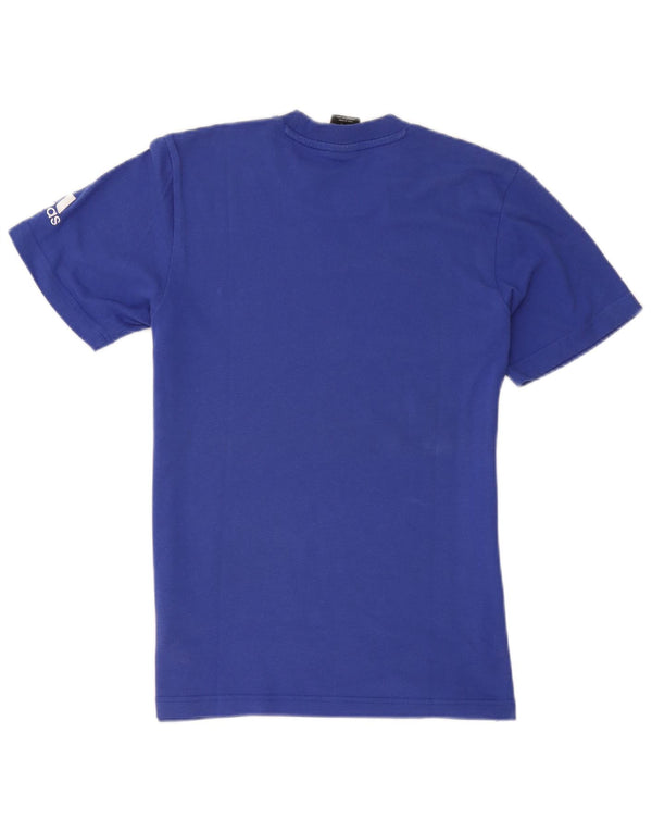 Adidas Mens T-Shirt Top UK 34/36 Small Blue Colourblock Cotton