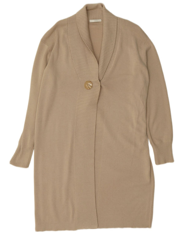 Marks & Spencer Womens Shawl Neck Longline Cardigan Sweater UK 18 XL Beige
