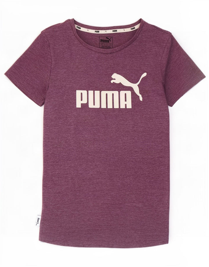 Puma Womens Graphic T-Shirt Top UK 12 Medium Purple Polyester