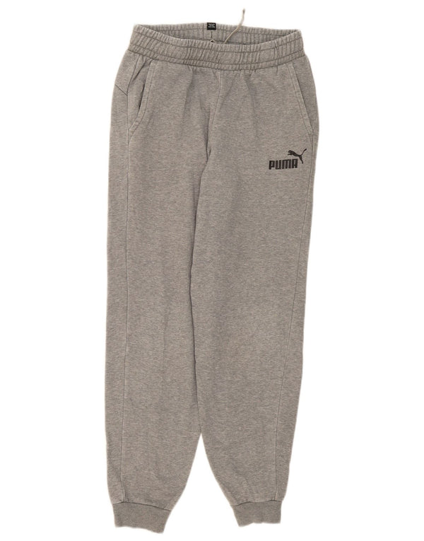 Puma Boys Tracksuit Trousers Joggers 13-14 Years Grey Flecked Cotton