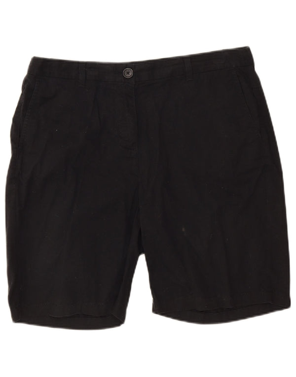 Marks & Spencer Womens Chino Shorts UK 12 Medium W30 Black Cotton