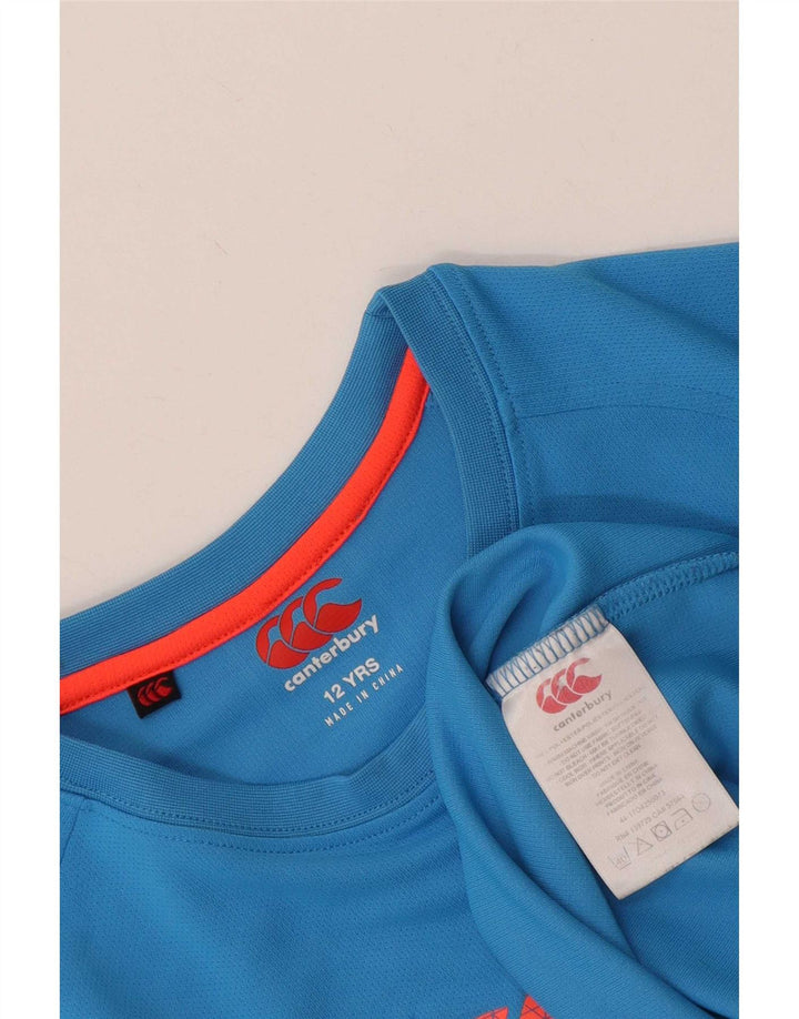 Canterbury Boys Graphic T-Shirt Top 11-12 Years Blue Polyester