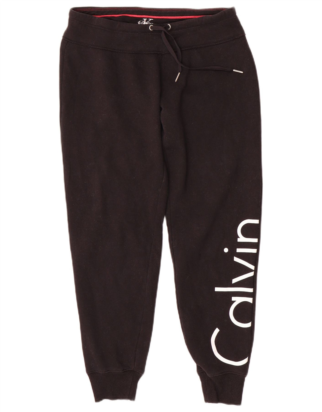 CALVIN KLEIN Womens Graphic Tracksuit Trousers Joggers UK 10 Small  Black