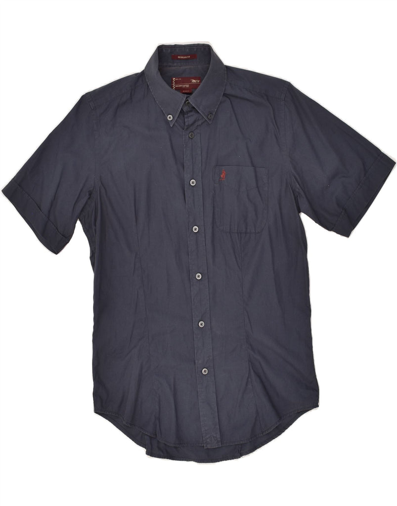 MARLBORO CLASSICS Mens Regular Fit Short Sleeve Shirt Small Navy Blue Vintage Marlboro Classics and Second-Hand Marlboro Classics from Messina Hembry 