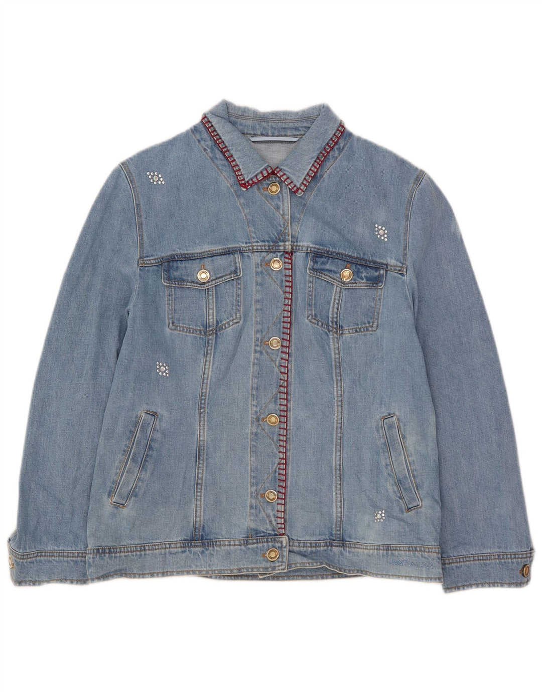 Antonette Womens Denim Jacket UK 18 XL Blue Cotton